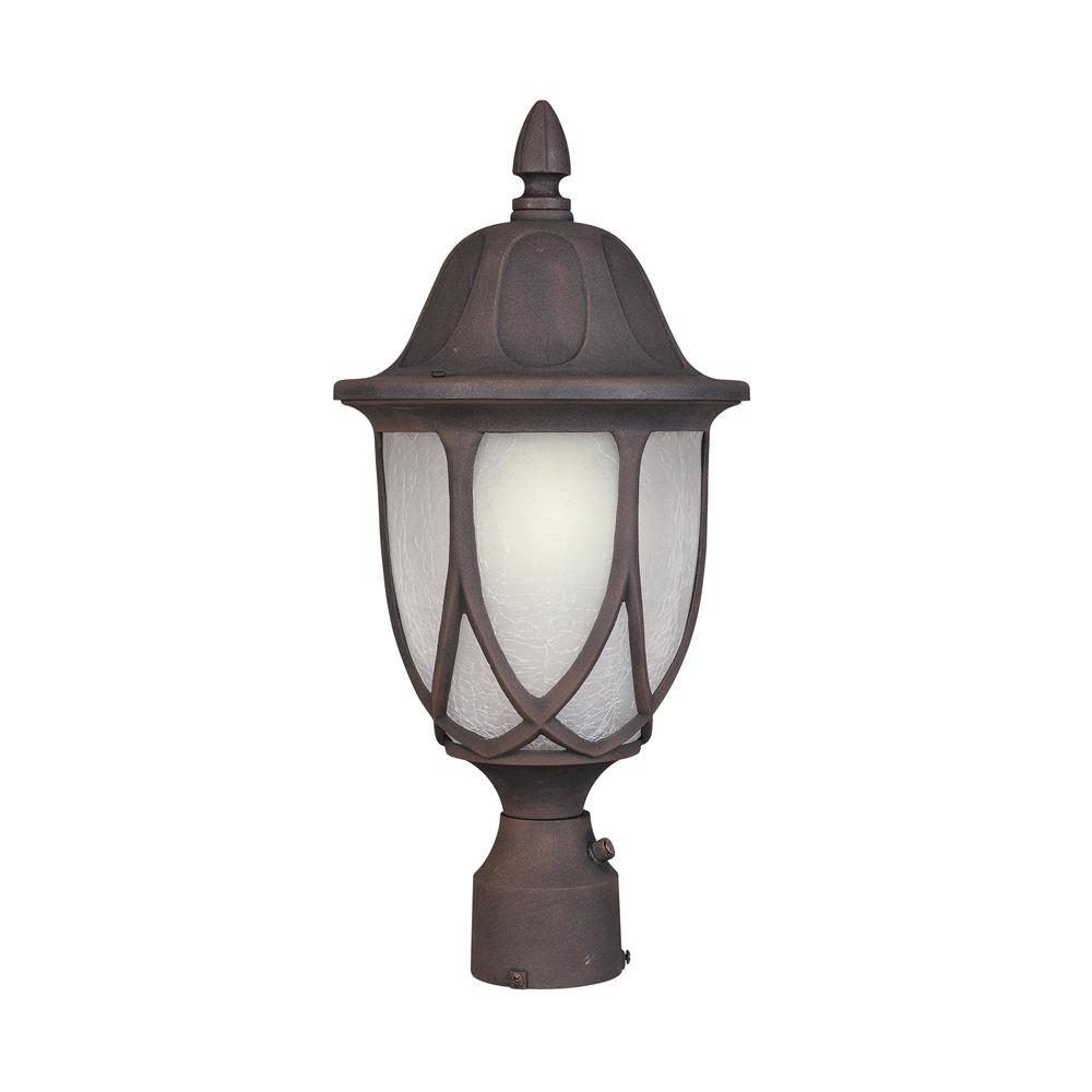 Designers Fountain 2866-AG 11 inches Cast Post Mounted Lantern in Autumn Gold (Satin Crackled Glass)